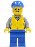 LEGO cty0408 Coast Guard City - Crew Member, Blue Cap