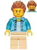 LEGO cty1033 Camera Operator - Hawaiian Shirt, Tan Legs, Medium Dark Flesh Hair Spiked