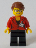 LEGO cty1045 Reporter - Black Legs, Reddish Brown Hair Swept Back into Bun