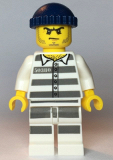 LEGO cty1127 Police - Jail Prisoner 50380 Prison Stripes, Stubble, Dark Blue Knit Cap