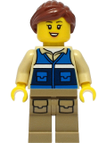 LEGO cty1300 Wildlife Rescue Worker - Female, Blue Vest with 