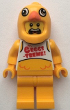 LEGO cty1398 Clemmons - Stuntz Driver, Bright Light Orange Chicken Head Helmet, White Tank Top with 