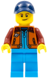 LEGO cty1415 Lunar Research Astronaut - Male, Dark Orange Classic Space Jacket, Dark Azure Legs, Dark Blue Cap with Hole, Lopsided Smile (Rover Driver)