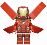 LEGO sh673 Iron Man with Silver Hexagon on Chest, Wings without Stickers