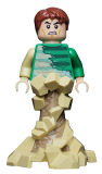 LEGO sh685 Sandman - Green Outfit, Tan Sand Form with Swirling Base